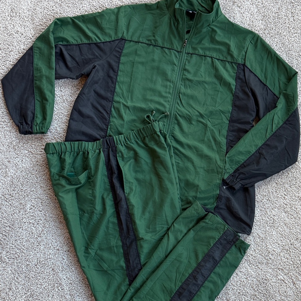 👍New KingSize Men's PLUS SIZE 2 pcs sport Green Black Tracksuit size 2XL TALL
